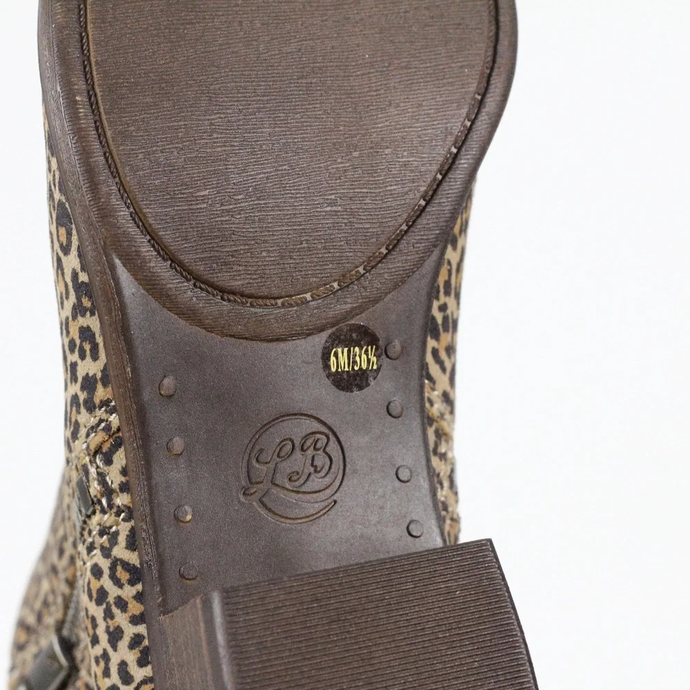 Lucky Brand Basel Boots sz 6 New Animal Print Booties Block Heel Fall fashion